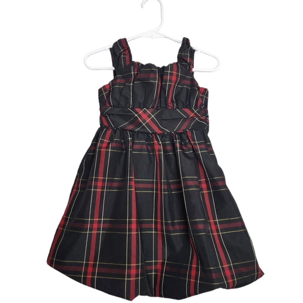 American Living Black & Red Plaid A- Line Empire Waist Girls Dress Size 4